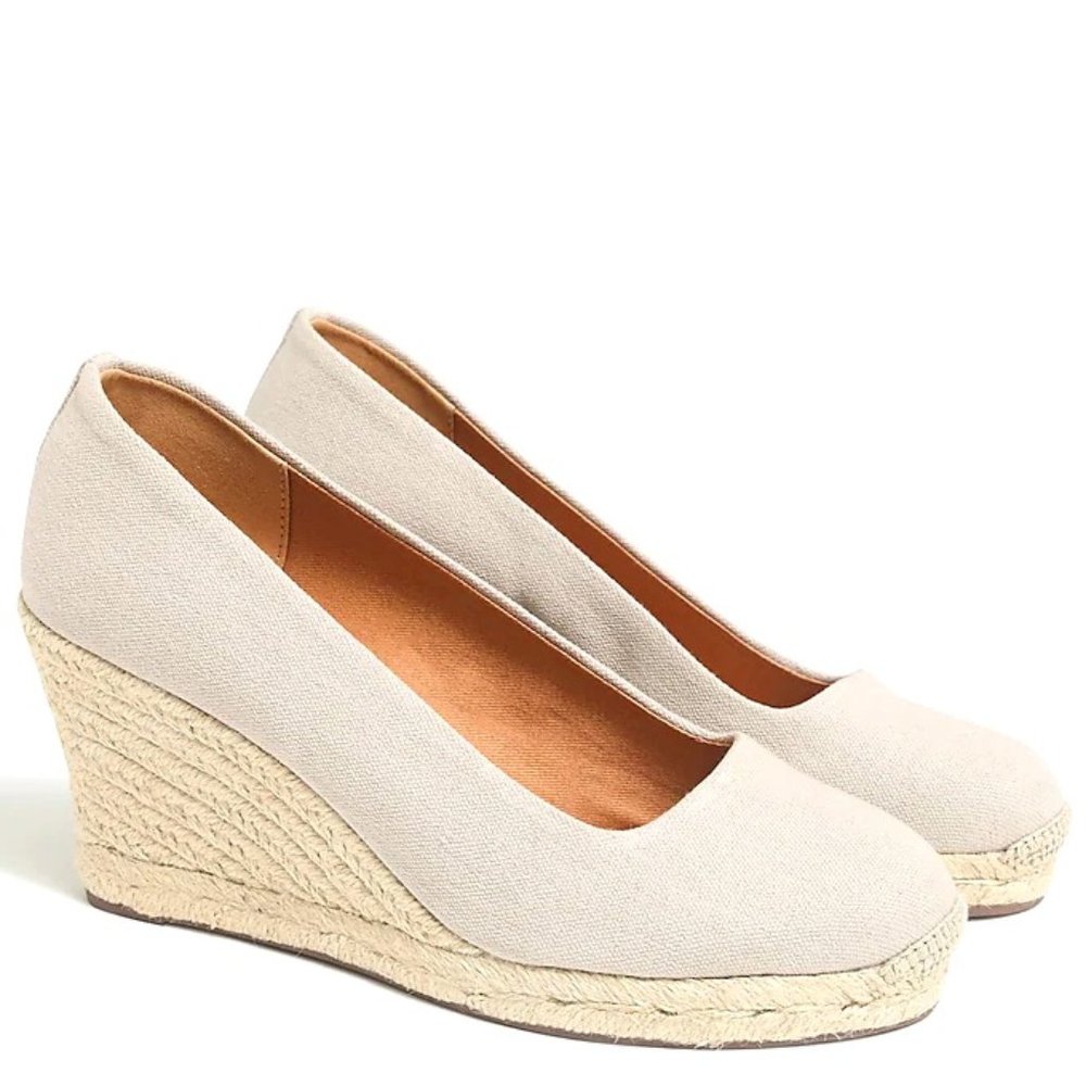 J. Crew Canvas Espadrille Wedges